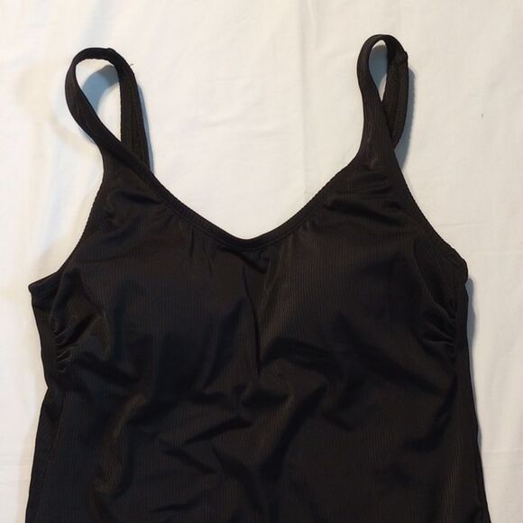 Hurley Black Ribbed One Piece Swimsuit Bathing Suit Women's Large - Picture 3 of 11
